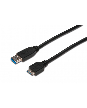 Kabel USB3.0 SuperSpeed, USB A wtyk / USB B Micro wtyk, Cu AWG 28, 2x ekranowane, dł. 1.0m