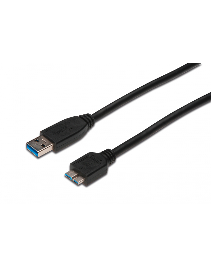 Kabel USB3.0 SuperSpeed, USB A wtyk / USB B Micro wtyk, Cu AWG 28, 2x ekranowane, dł. 1.0m główny
