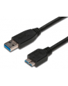 Kabel USB3.0 SuperSpeed, USB A wtyk / USB B Micro wtyk, Cu AWG 28, 2x ekranowane, dł. 1.0m - nr 7