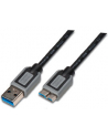 Kabel USB3.0 SuperSpeed, USB A wtyk / USB B Micro wtyk, Cu AWG 28, 2x ekranowane, dł. 2.0m - nr 5