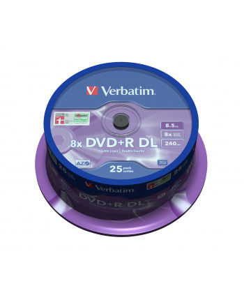 DVD+R DL Verbatim [ spindle 25 | 8,5GB | 8x |  MATT SILVER ]