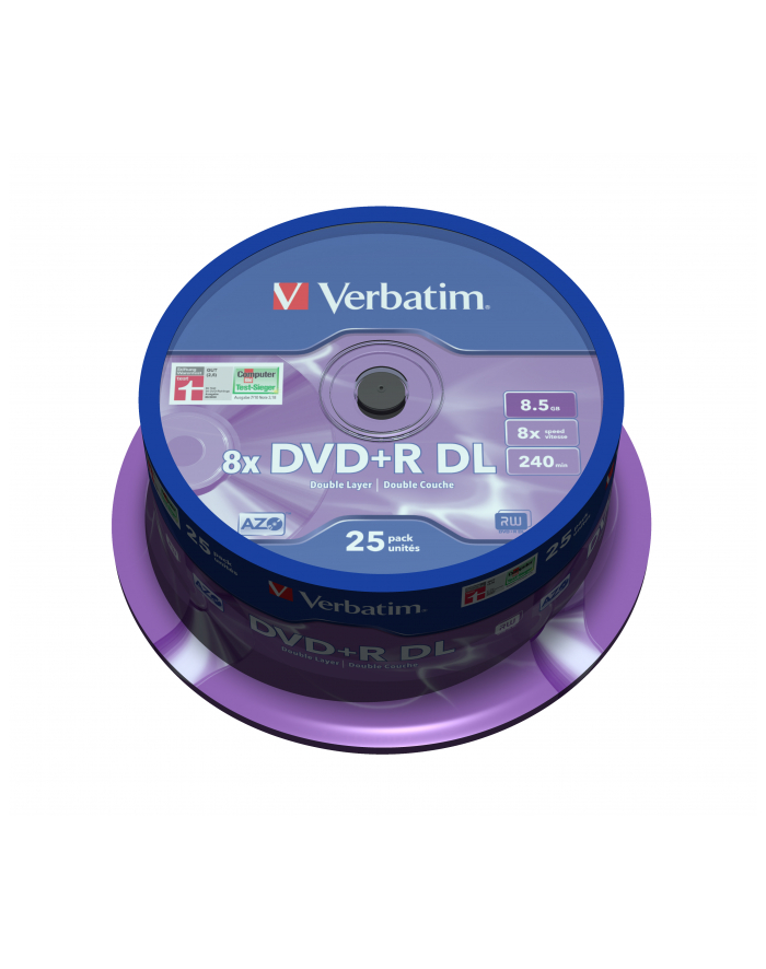 DVD+R DL Verbatim [ spindle 25 | 8,5GB | 8x |  MATT SILVER ] główny