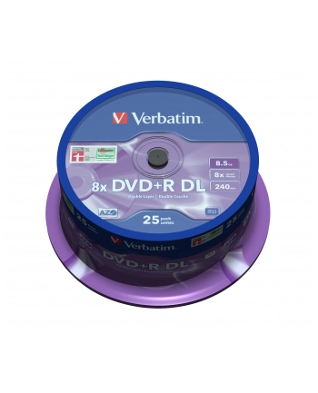 DVD+R DL Verbatim [ spindle 25 | 8,5GB | 8x |  MATT SILVER ]