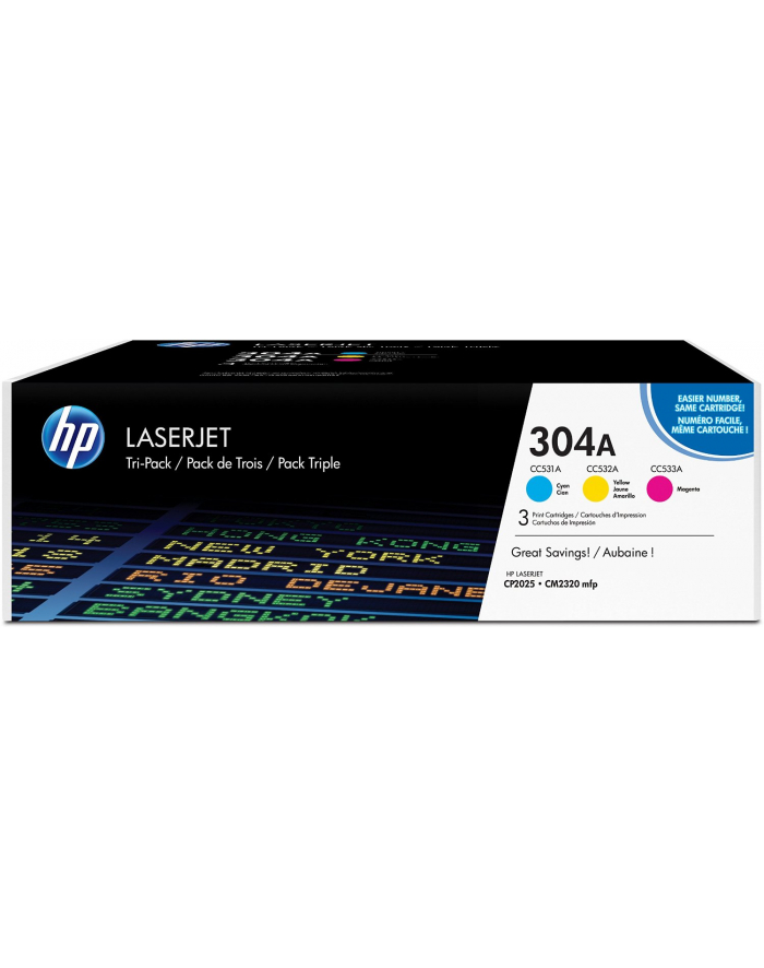 Toner HP 304A, do LJ, CYM 3-pak, CF372AM główny