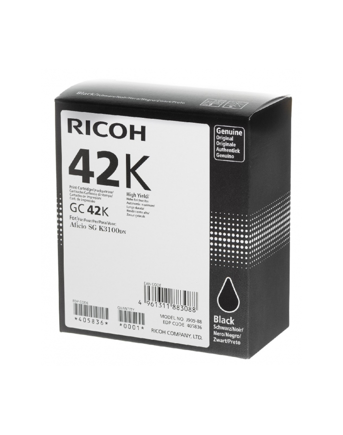 RICOH Print Cartridge wysokiej wydajności (10K), czarny do SG K3100 główny