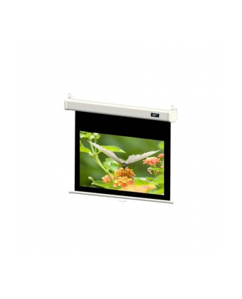 Elite Screens M120HSR-PRO Manual Pull Down Screen 120'' 16:9 / Diagonal 300cm, W 265.7cm x H 149.4cm / Elegant Aluminum White Squared Housing / Built-in SRM (Slow Retract Mechanism) / MaxWhite FG (Fiber Glass) screen material / 4-side black maski