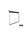 Elite Screens M100XWH-E24 Manual Pull Down Screen 100'' 16:9 / Diagonal 254cm, W 221.5cm x H 124.7cm / White case / Dual wall & ceiling instalation design / 4-side black masking border (Top: 7.6cm) / 160 Degrees viewing angle/ Auto locking - nr 1