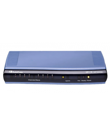 MediaPack 118 Analog VoIP Gateway, 8 FXS, SIP Packageincluding 8 FXS analog lines, single 10/100 BaseT, AC power supply, life line support (requires additional life line cable), including G.711/723.1/726/727/729AB Vocoders, SIP