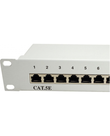 VALUE Cat.5e Patch Panel 24 Ports, STP, light grey