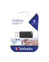 Verbatim USB DRIVE 2.0 PINSTRIPE 8GB BLACK MIN. READ 10MB/SEC MIN. WRITE 3MB/SEC - nr 18