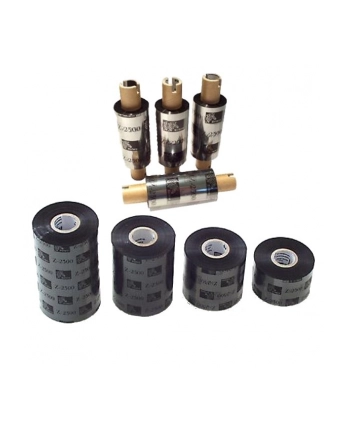 Taśma termotransferowa Zebra 110mm/74mb woskowa,kolor czarny,gilza 0,5'' z nacięciami