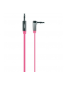 Kabel Mini Jack 3.5mm M/M 90st.0.9m różowy - nr 1