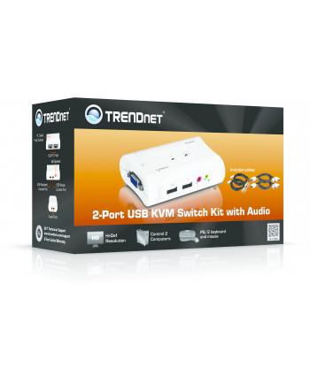 TRENDnet 2-Port USB KVM Switch Kit w/ Audio