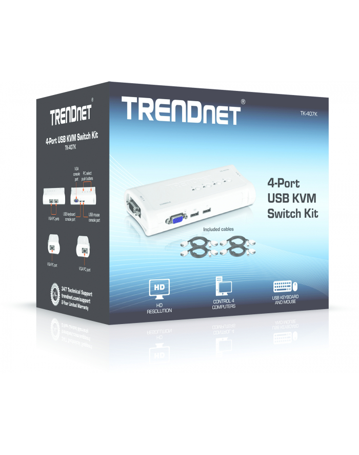 TRENDnet 4-Port USB KVM Switch Kit główny
