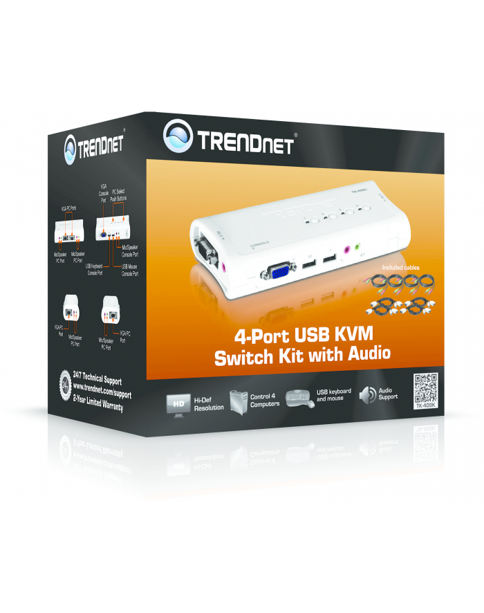 TRENDnet 4-Port USB KVM Switch Kit with Audio główny
