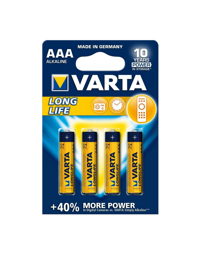 Baterie VARTA Longlife extra, Micro LR03/AAA - 4 szt główny