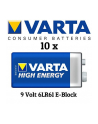 Baterie VARTA High Energy, E-Block, 9V 6LR61/PP3 - 1 szt - nr 17