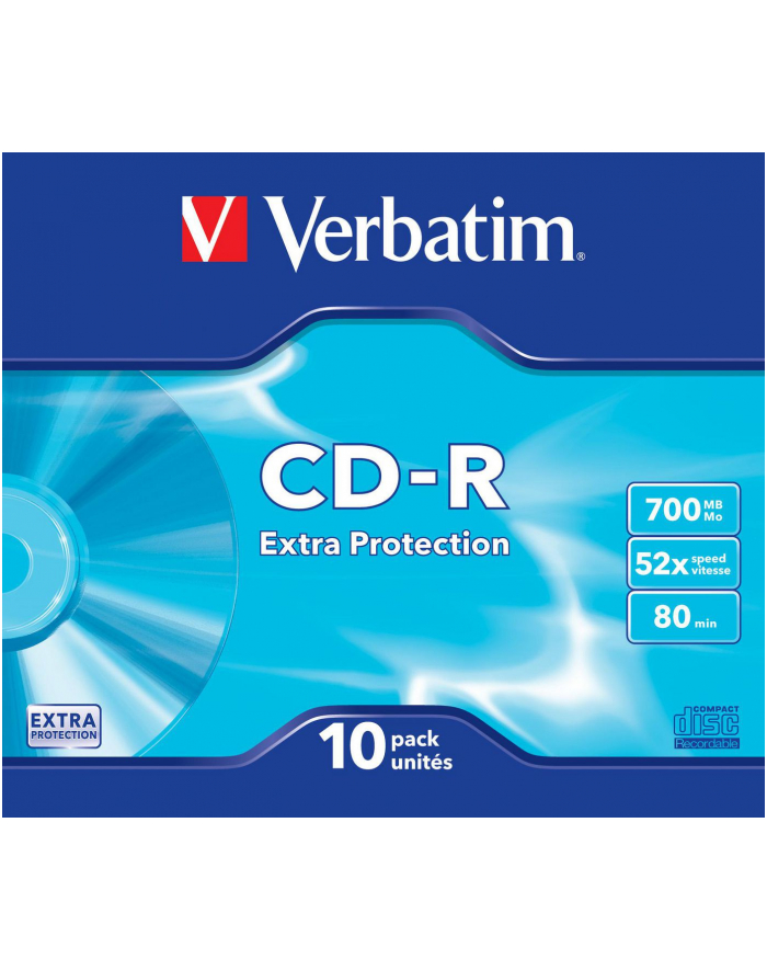 Verbatim CD-R [ slim jewel case 10 | 700MB | 52x | DataLife ] główny