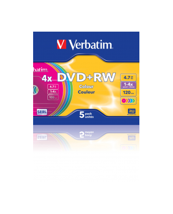 Verbatim DVD+RW [ slim jewel case 5 | 4.7GB | 4x | Colour ]