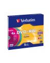 Verbatim DVD+RW [ slim jewel case 5 | 4.7GB | 4x | Colour ] - nr 10