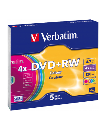 Verbatim DVD+RW [ slim jewel case 5 | 4.7GB | 4x | Colour ]