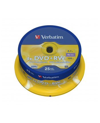Verbatim DVD+RW [ cake box 25 | 4.7GB | 4x ]