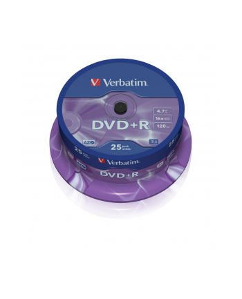 Verbatim DVD+R [ cake box 25 | 4.7GB | 16x | matte silver ]