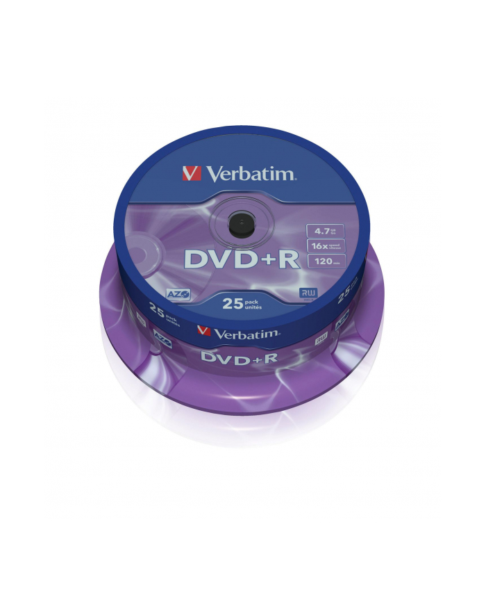 Verbatim DVD+R [ cake box 25 | 4.7GB | 16x | matte silver ] główny