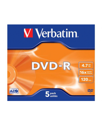 Verbatim DVD-R [ jewel case 5 | 4.7GB | 16x | matte silver ]