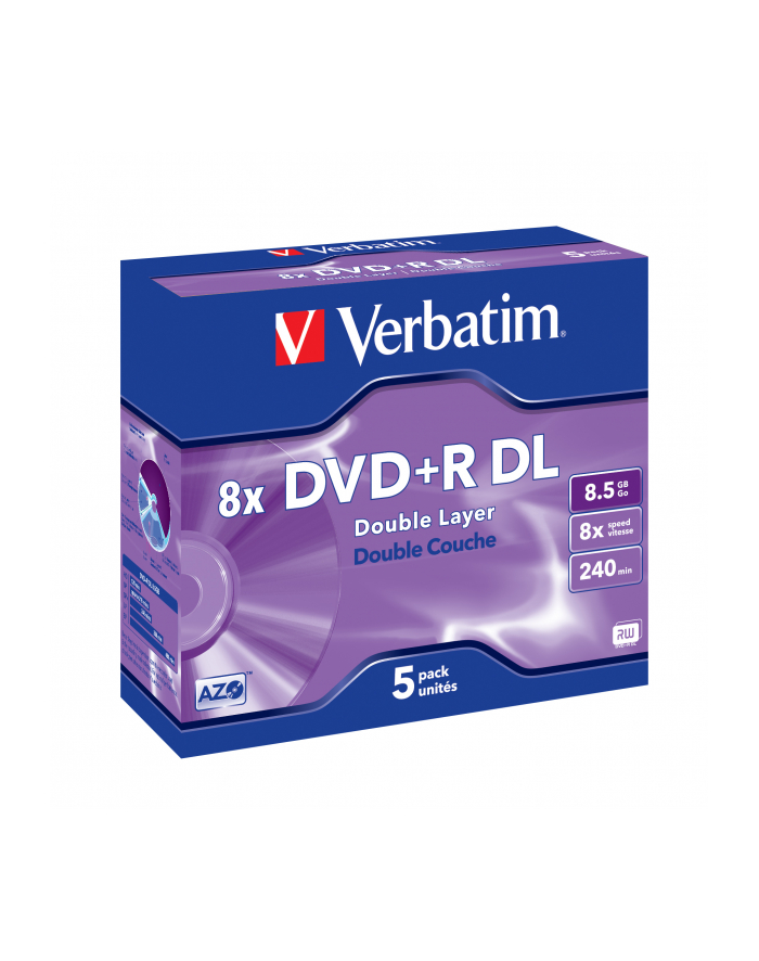 Verbatim DVD+R DL [ jewel case 5 | 8.5GB | 8x | matte silver ] główny
