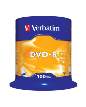 Verbatim DVD-R [ cake box 100 | 4.7GB | 16x | matte silver ]