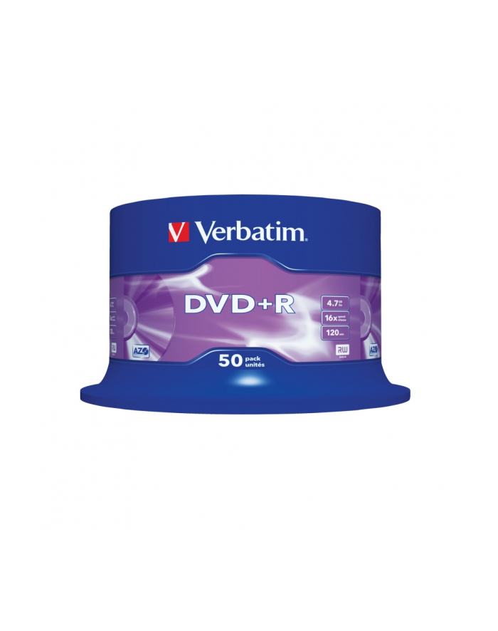 Verbatim DVD+R [ cake box 50 | 4.7GB | 16x | matte silver ] główny