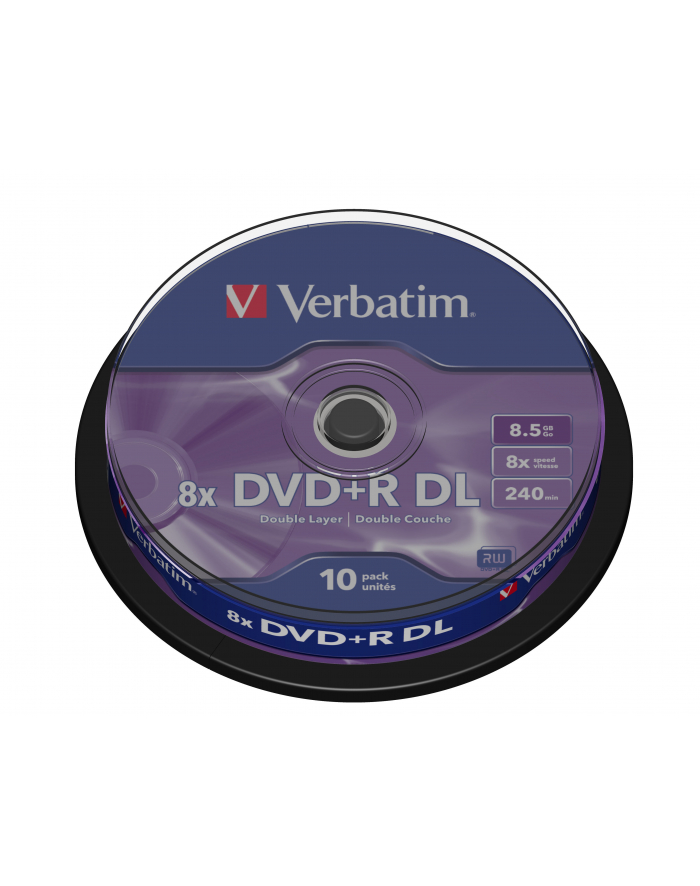Verbatim DVD+R DL [ cake box 10 | 8.5GB | 8x | matte silver ] główny