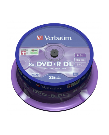 DVD+R DL Verbatim [ spindle 25 | 8,5GB | 8x |  MATT SILVER ]