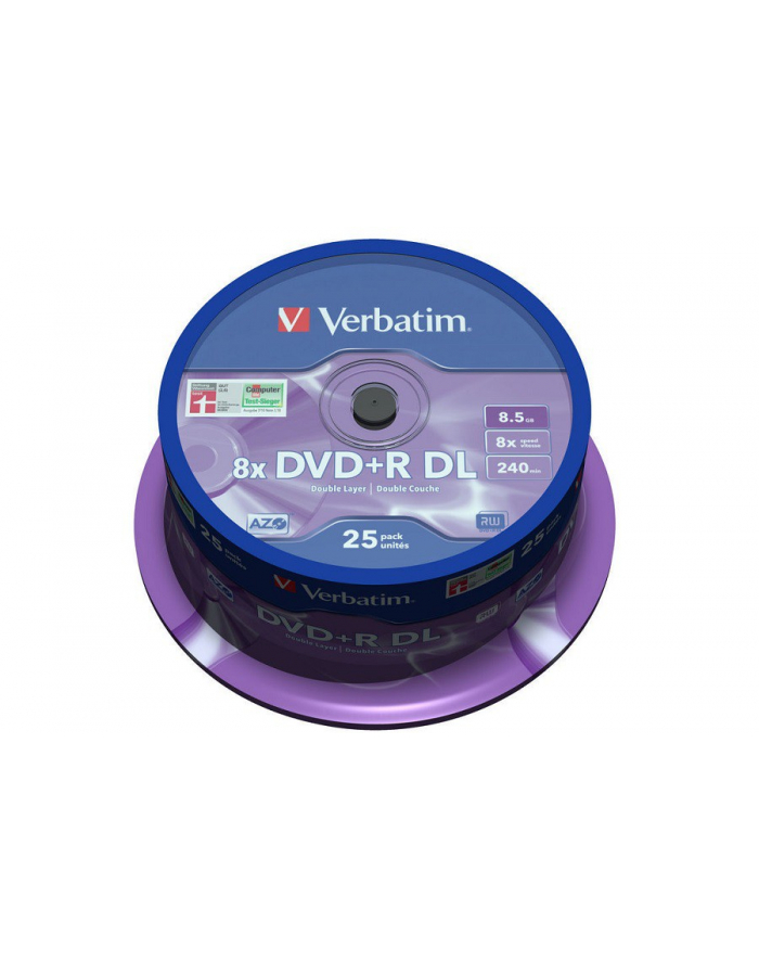 DVD+R DL Verbatim [ spindle 25 | 8,5GB | 8x |  MATT SILVER ] główny