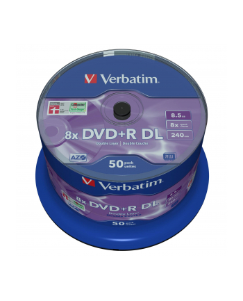 Verbatim DVD+R DL [ spindle 50 | 8,5GB | 8x | matt silver surface ]