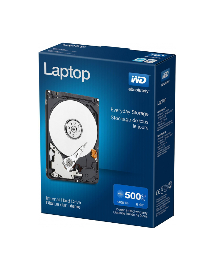 Dysk WD LAPTOP MAINSTREAM 500GB 5400 8MB 3Gb/s EMEA główny