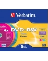 Verbatim DVD+RW [ slim jewel case 5 | 4.7GB | 4x | Colour ] - nr 1
