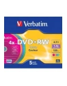 Verbatim DVD+RW [ slim jewel case 5 | 4.7GB | 4x | Colour ] - nr 24