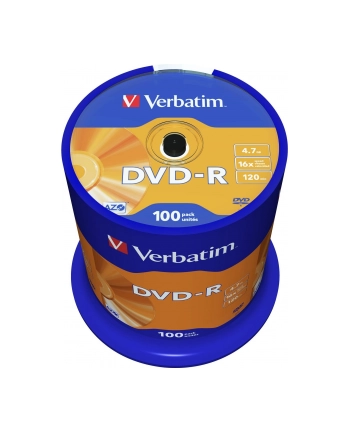 Verbatim DVD-R [ cake box 100 | 4.7GB | 16x | matte silver ]