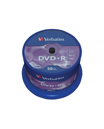Verbatim DVD+R [ cake box 50 | 4.7GB | 16x | matte silver ]