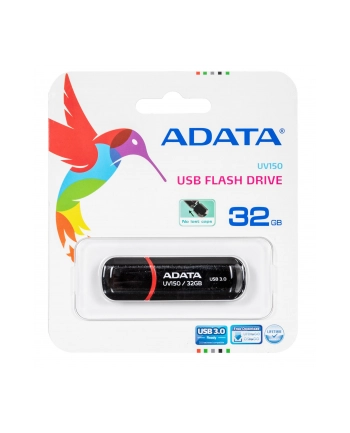 ADATA Flash Disk 32GB USB 3.0 Dash Drive UV150, czarny (R: 90MB/s, W: 20MB/s)
