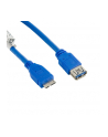 Kabel USB 3.0 AF- Micro BM 5.0m|niebieski - nr 1