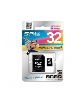 Silicon Power microSDHC 32GB CLASS 10 + adapter