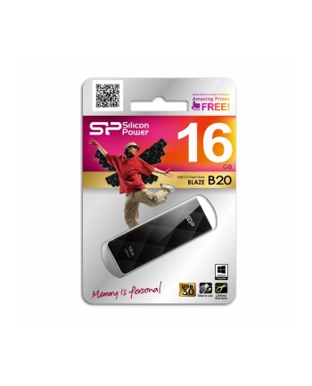 Silicon Power BLAZE B20 16GB USB3.0 MATTE BLACK/DIAMOND/LED