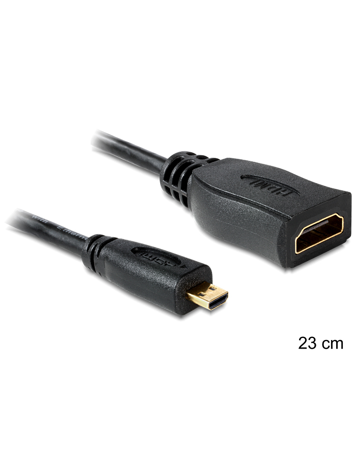 Delock Adapter Micro HDMI-D(M)->HDMI-A(F) 23cm główny