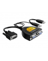 Delock adapter VGA(15M) -> VGA(15F) x2 + zasilanie z USB + USB(AF) - nr 20