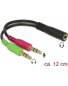 Delock Adapter Mini Jack(M)x2 -> Mini Jack(F) 4-Pin 12cm - nr 30
