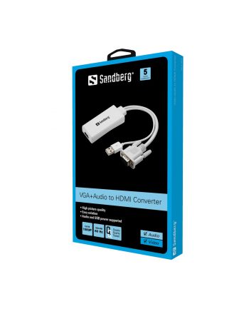 Sandberg Konwerter VGA+Audio do HDMI