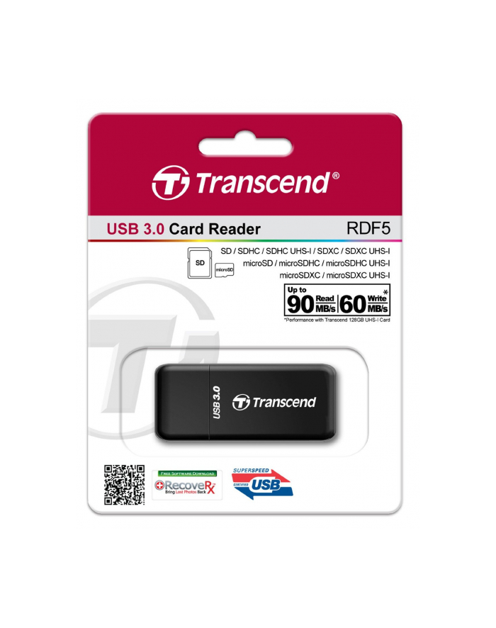 TRANSCEND Card Reader F5, USB 3.0, Black główny